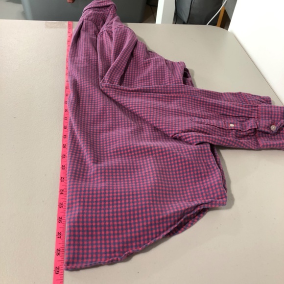 Vineyard Vines Mens Slim Fit Tucker Shirt Size Large Gingham Pink Button Front - Picture 10 of 12